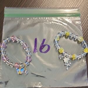 Beaded Bracelets Set - Pink and Yellow